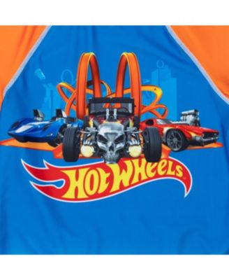 Boys UPF 50+ Pullover Rash Guard and Swim Trunks Outfit Set to