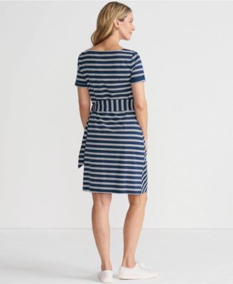 Women's Short Sleeve Cotton Modal Wrap Above the Knee Dress