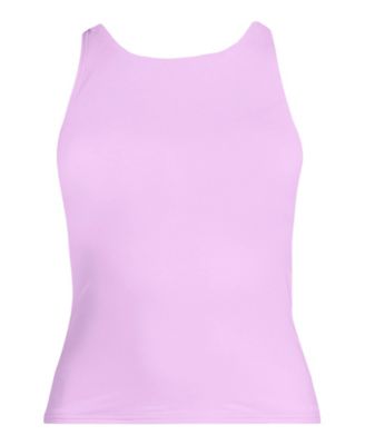 Women's Tugless High Neck Strappy Back Tankini Swimsuit Top