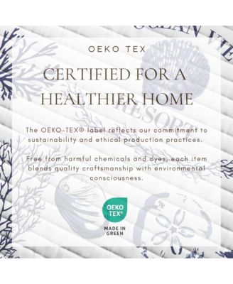 Cotton Stitched Reversible Coastal 3 Piece Quilt and Sham Set