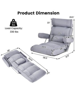 Adjustable Folding Sofa Chair with 6 Position Stepless Back
