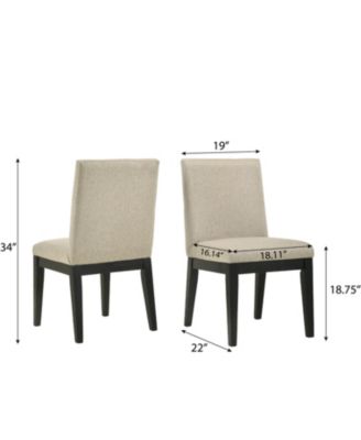 Rocco Contemporary Solid Wood Dining Chairs, Set of 2, Beige