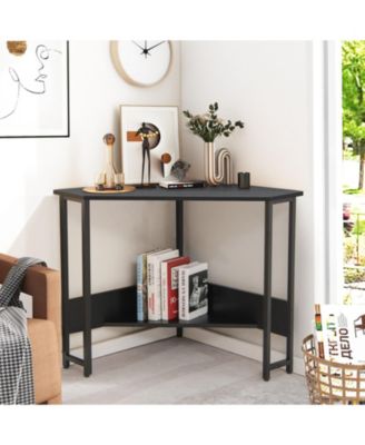 Triangle Computer Corner Desk with Charging Station