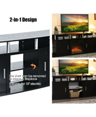 63 Inch TV Entertainment Console Center with 2 Cabinets