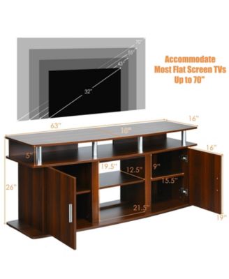 63 Inch TV Entertainment Console Center with 2 Cabinets