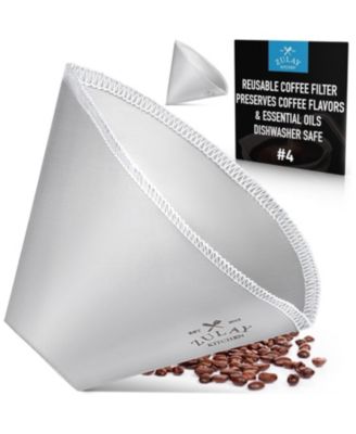Reusable Pour Over Coffee Filter - Flexible Stainless Steel Mesh Coffee Filter Reusable - Filter #4