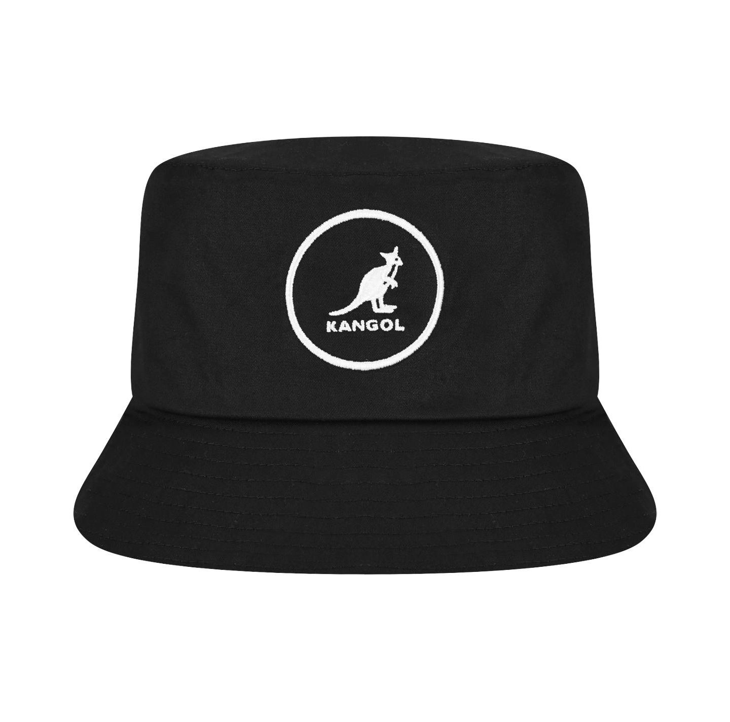 Мужская панама Kangol Cotton Bucket Hat, цвет: Чёрный — фото 1