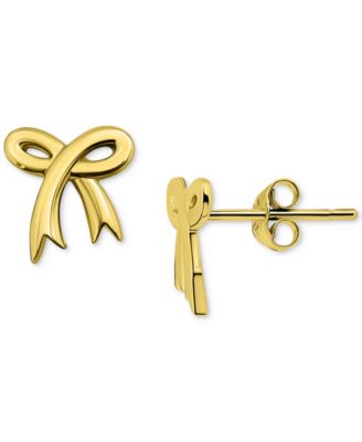 Bow Polished Stud Earrings 18k Gold-Plated Sterling Silver (Also in Sterling Silver), Exclusively at Macy's