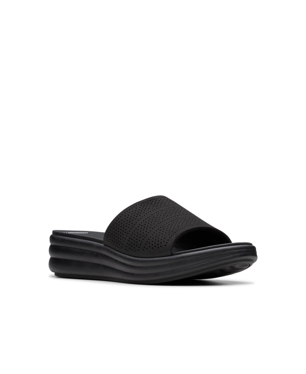 Clarks Cloudsteppers Women's Drift Twist Slip-on Flat Sandals In Black Synthetic