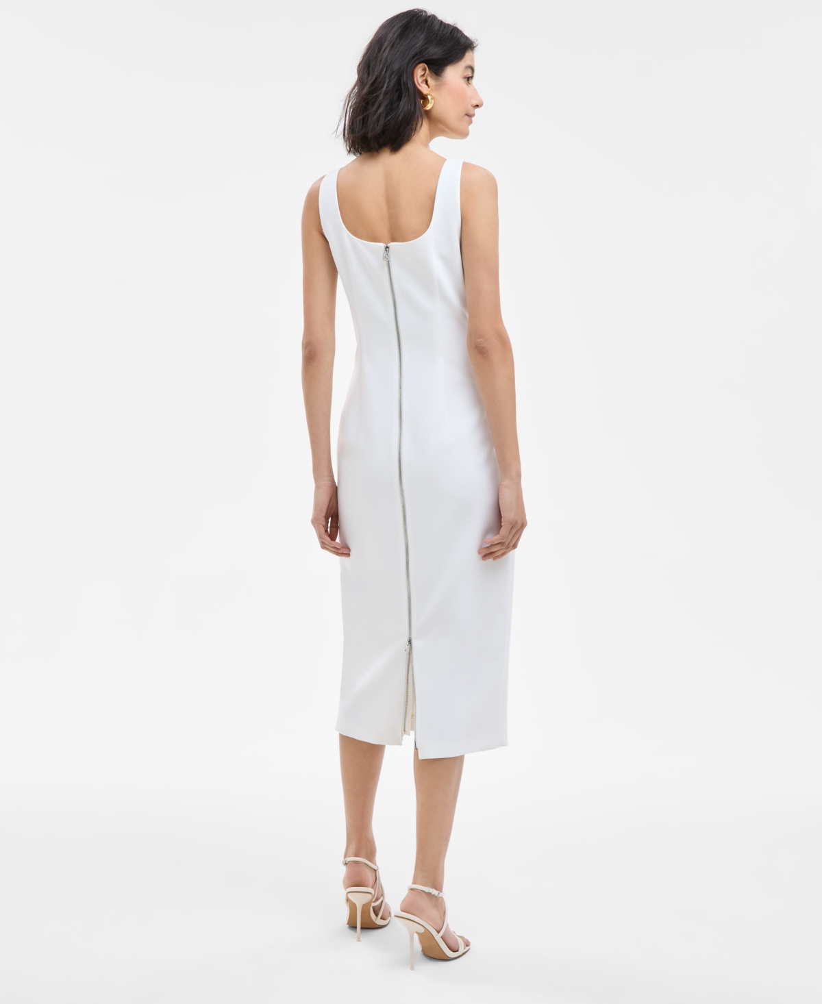 HUGO BOSS WOMEN'S SLEEVELESS CUTOUT MIDI BODYCON DRESS 