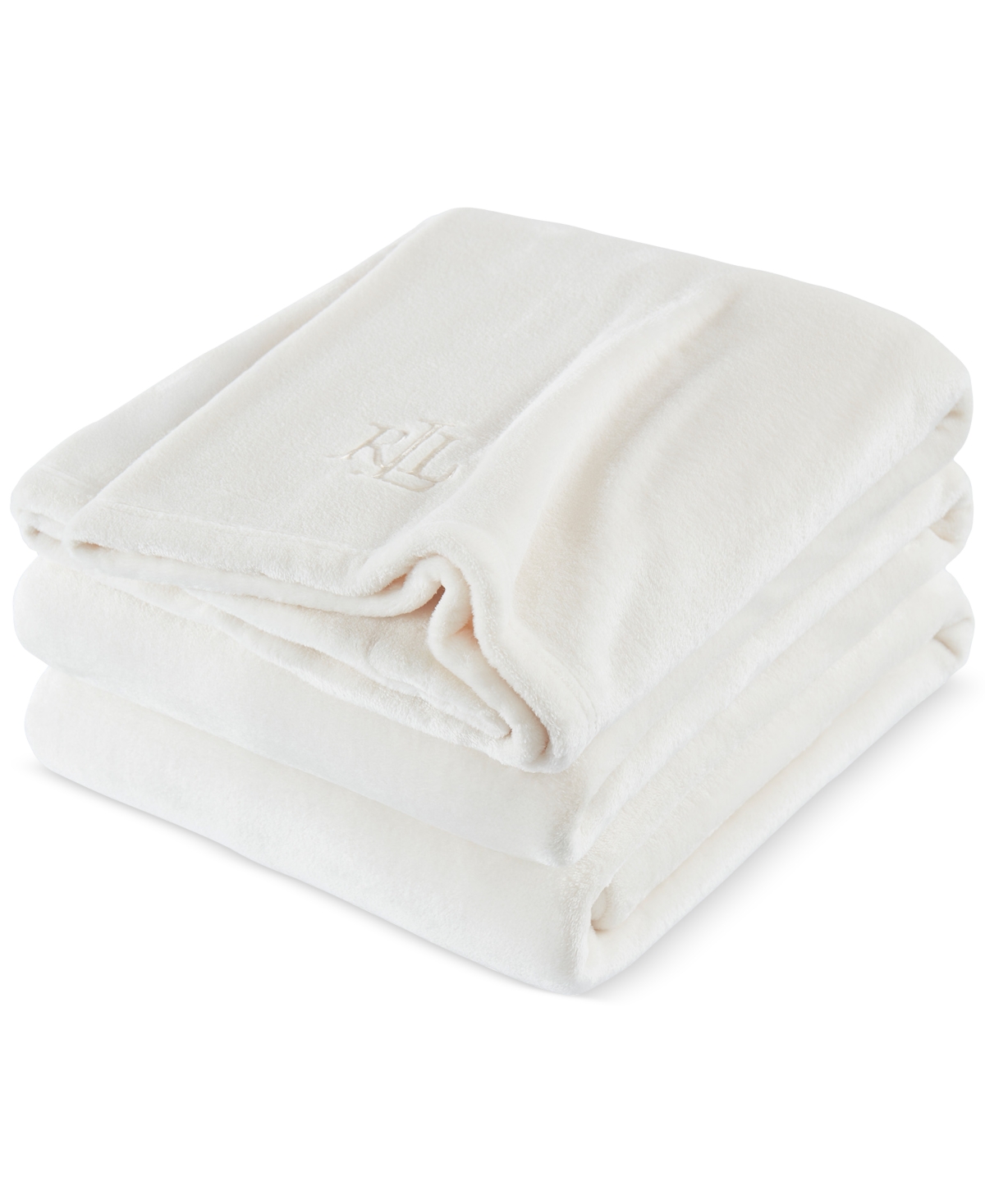 Ralph Lauren Micromink Plush Blanket, Twin In Cream