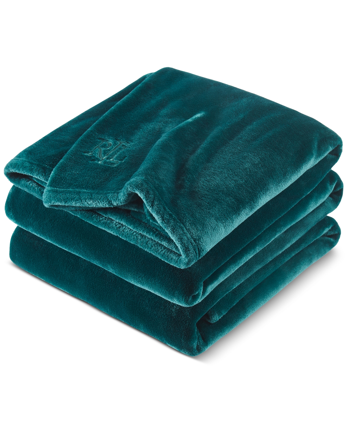 Ralph Lauren Micromink Plush Blanket, Twin In Green