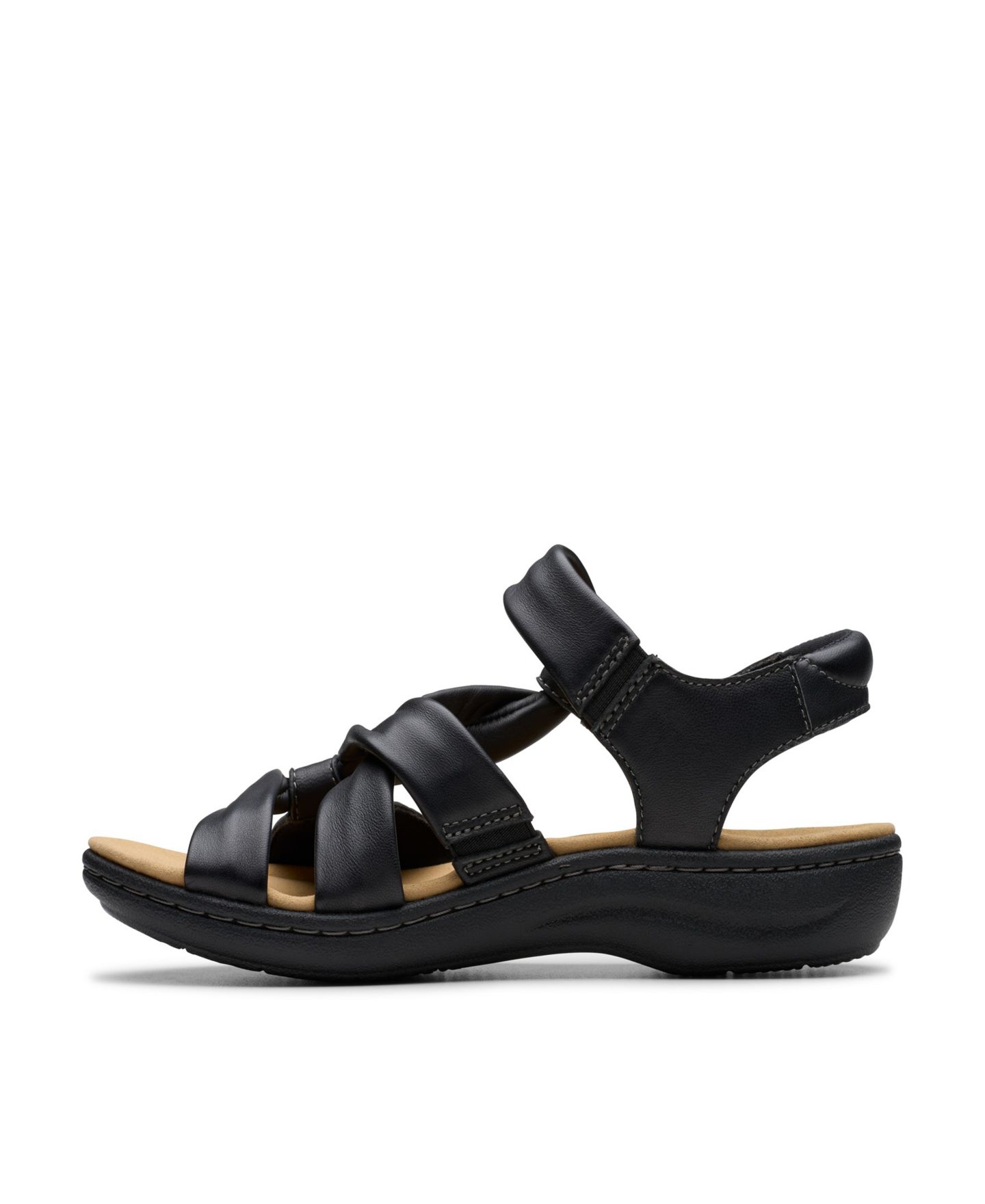 Женские сандалии Clarks Collection Laurieann Bell Round Toe Flat, цвет: Чёрный кожаный — фото 3