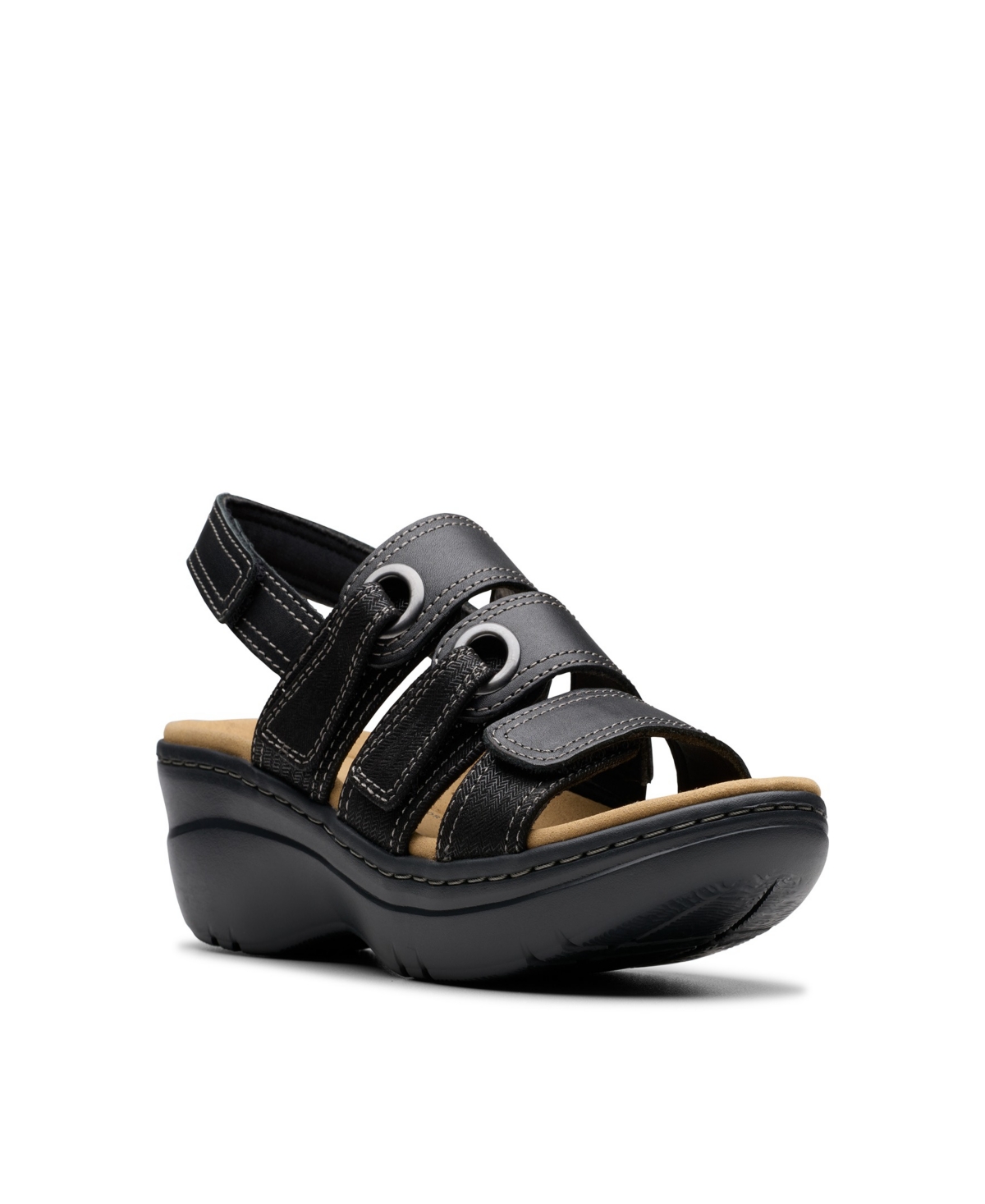 Clarks Collection Women's Merliah2 Bali Wedge Sandals - Black