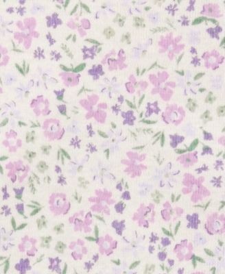 Baby Girls Cotton Floral-Print Long-Sleeve T-Shirt & Pants, 2 Piece Set