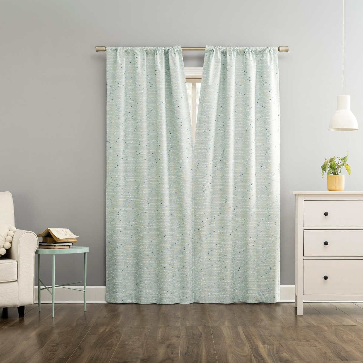 Sylo Generation Contrast Slub Magnetic Closure 100% Blackout Rod Pocket Curtain Panel