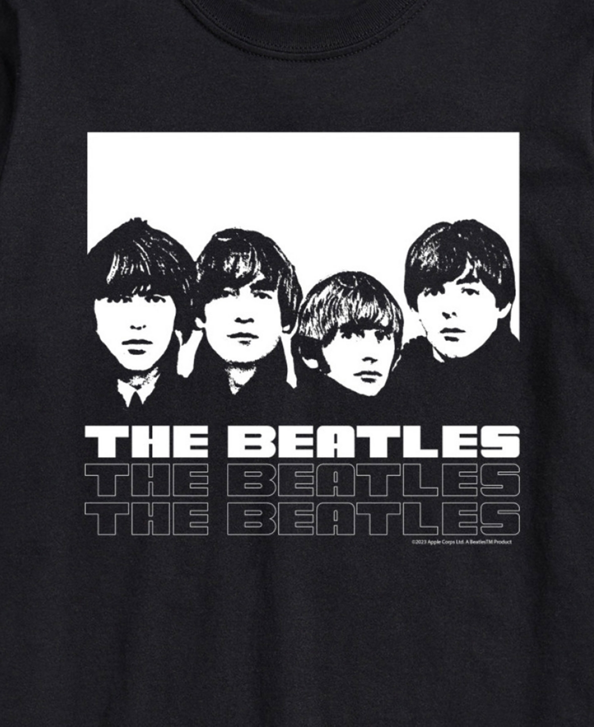 Airwaves Men's The Beatles Group Short Sleeve T-shirt In Black