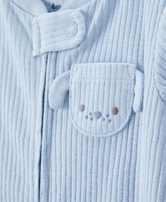 Baby Boys Dog Pocket Ribbed Sleep & Play