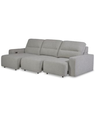 Macy's Frandlyn Fabric Power Sectional Collection Exclusively At Macys In Gray