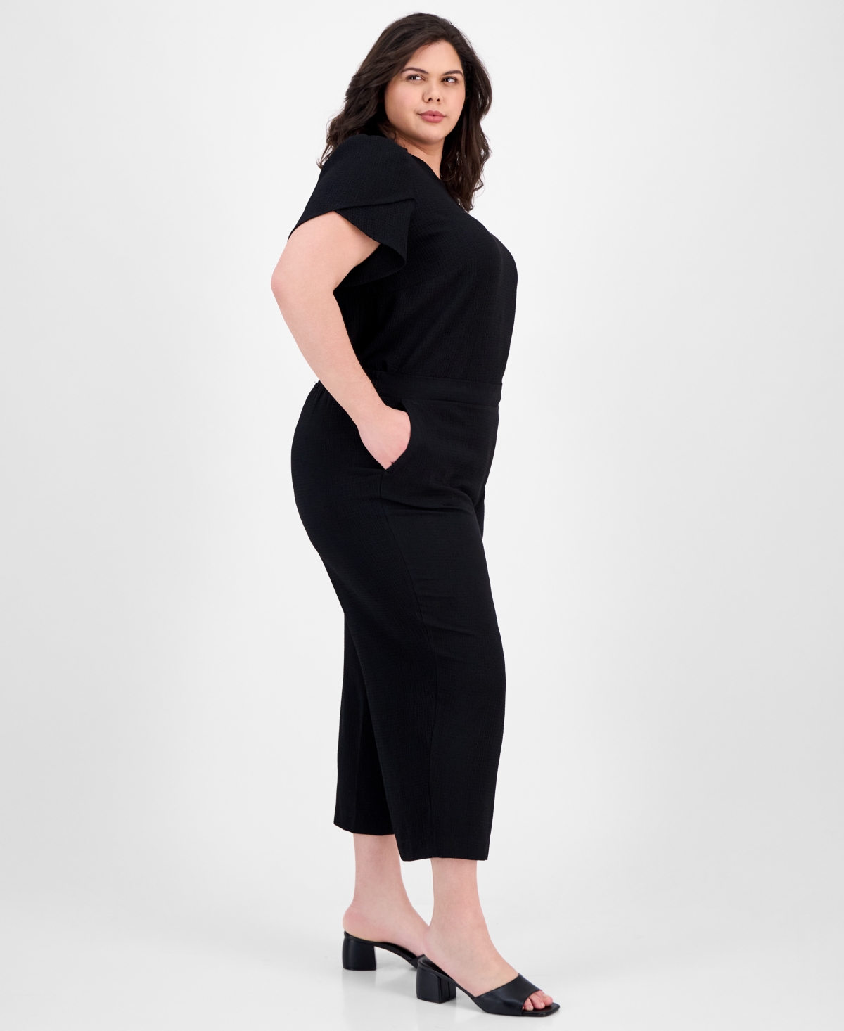 Ak Anne Klein Plus Size High-rise Cropped Pull-on Pants