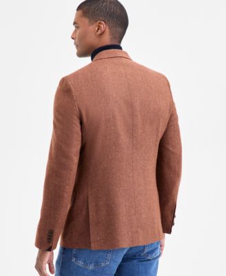Men's Modern-Fit Solid Herringbone Tweed Sport Coat