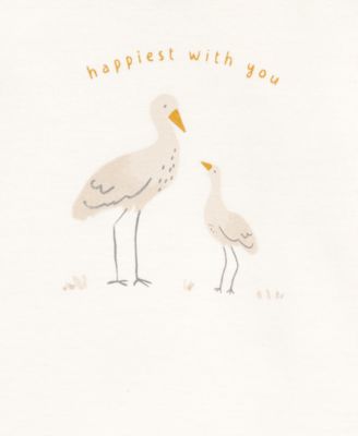 Baby Boy or Baby Girl Striped Birds Short-Sleeve Bodysuits, 5 Pack