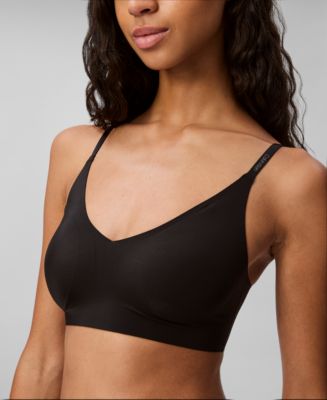 ブラジャー ^ ^ Women's Invisible AF Triangle QF6022AD7NS Women's Triangle bra with Oval D plaque | Black | Diesel