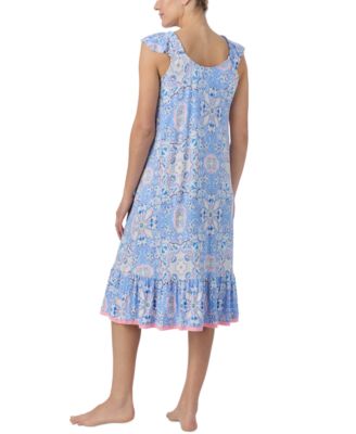 Women's Flutter-Sleeve Midi Nightgown