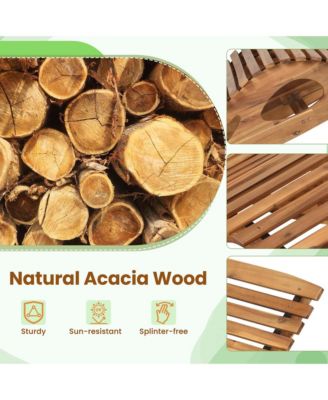 Outdoor Double Chaise Lounge for 2 with High Back Slatted Seat Stopper for Patio