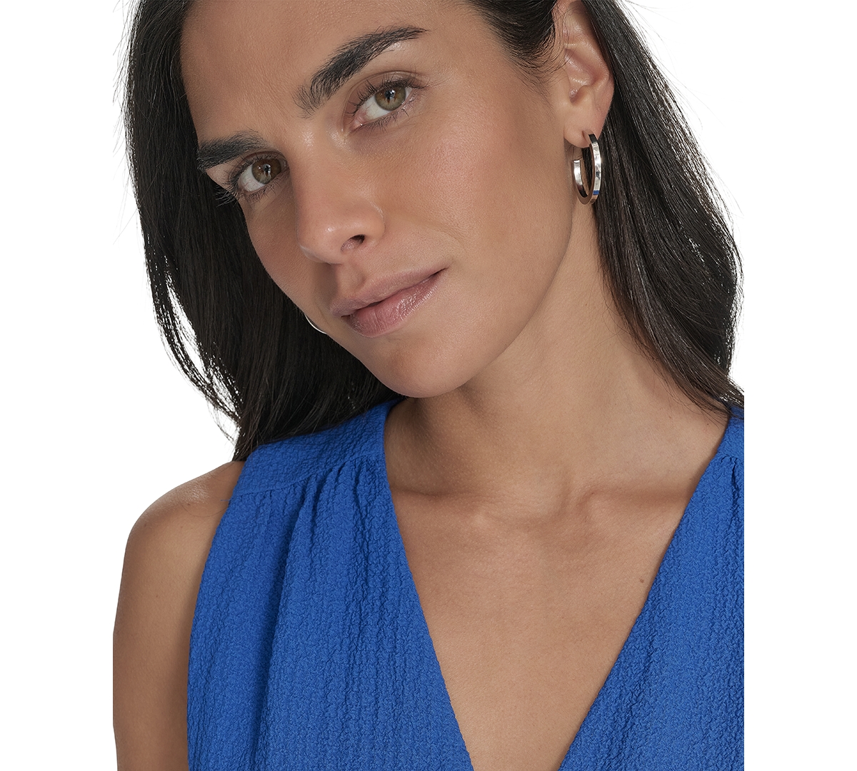 Calvin Klein Sleeveless Knotted Waist Gauze Midi Dress In Capri