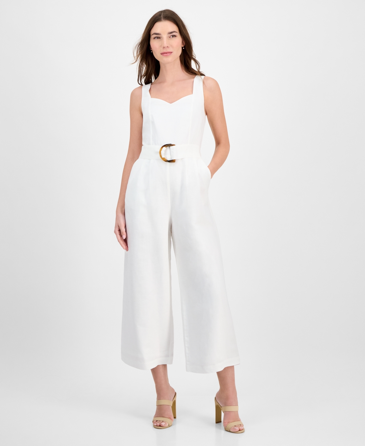 T TAHARI WOMEN'S SWEETHEART-NECK WIDE-LEG JUMPSUIT 