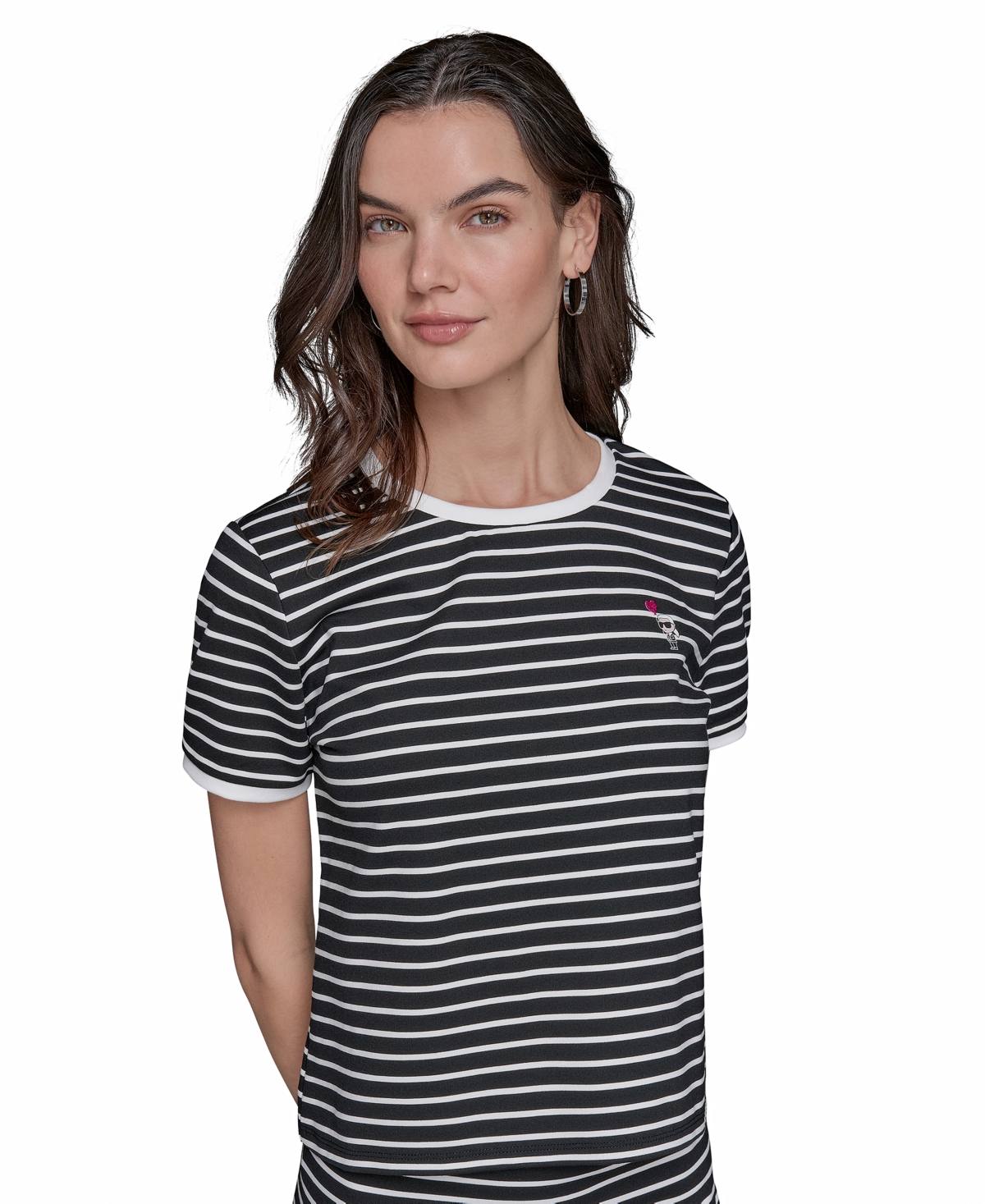 Shop Karl Lagerfeld Women's Striped T-shirt