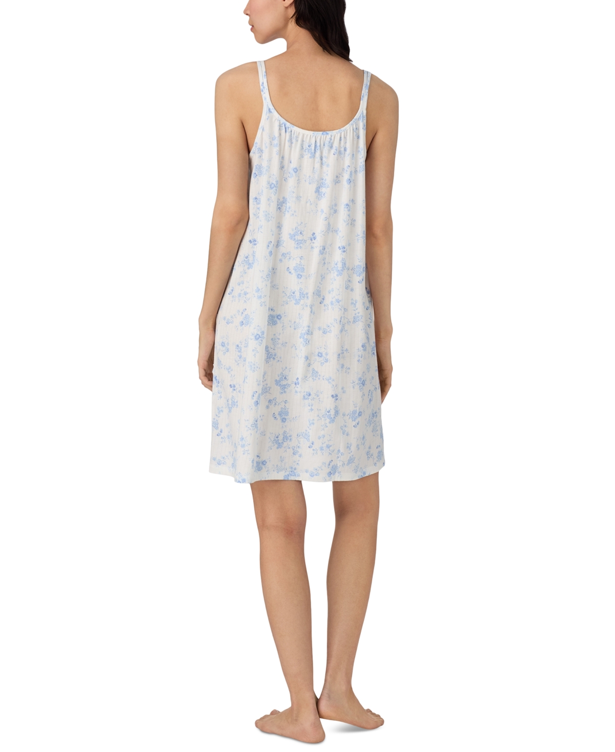Ralph Lauren Floral Jersey Double-strap Nightgown In Blue Fl