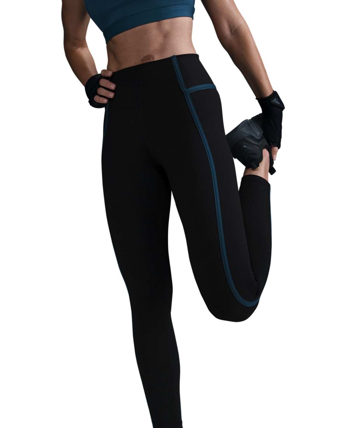 Shop Nike Women's One High-waisted 7/8 Leggings In Black,blac