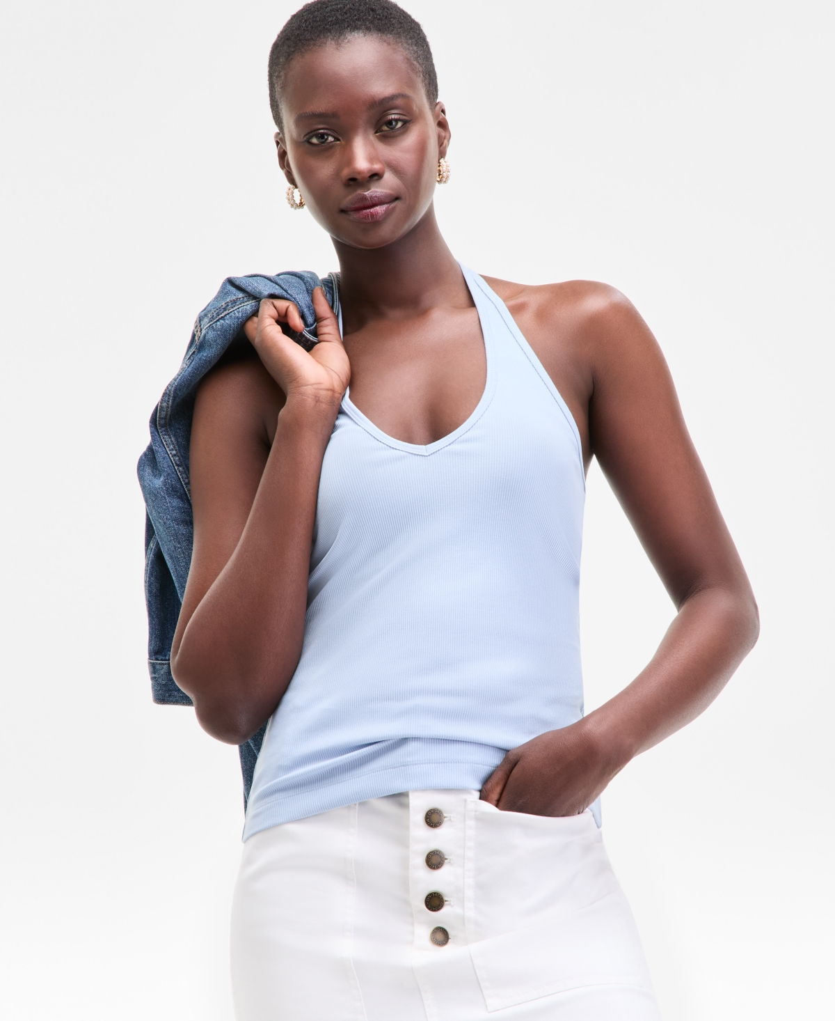 Shop On 34th Women's V-neck Halter Top, Exclusively At Macy's