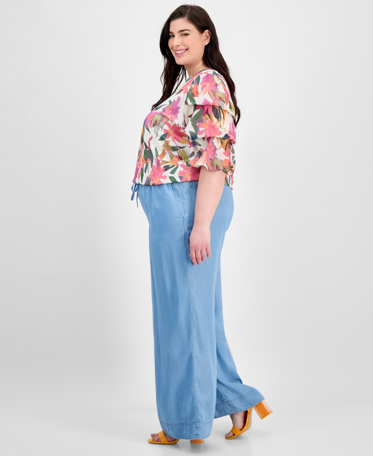 Vince Camuto Plus Size Drawstring-waist Wide-leg Pants