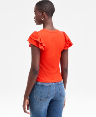 Flutter-Sleeve Top, Created for Macy's, XXS-4X