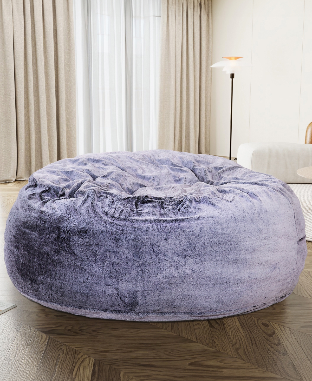 Primo International 5" Bala Faux Fur Foam Bean Bag In Gray