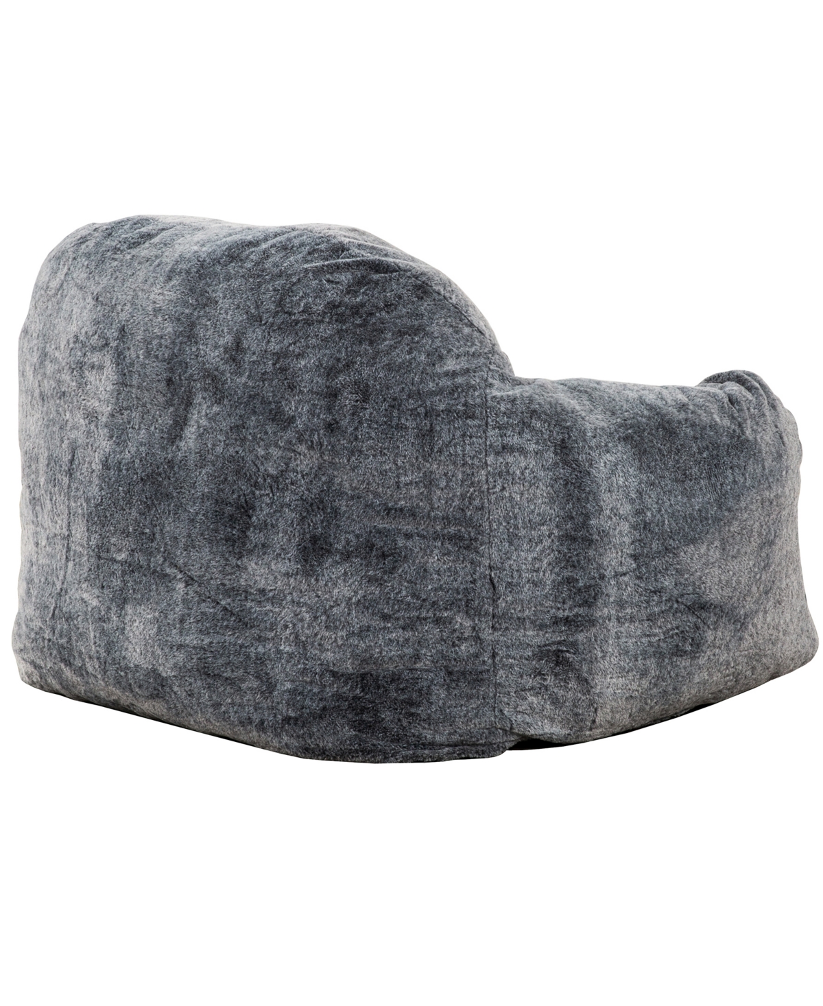 Primo International 30" Tore Faux Fur Foam Bean Bag Chair In Gray