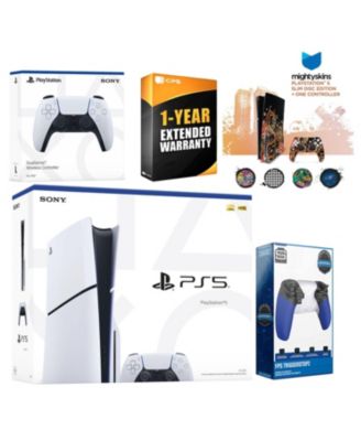 Playstation 5 Slim Disc with Extra Controller, Trigger Stop Kit and MightySkins Decal Voucher + 1 Year CPS Extended Warranty