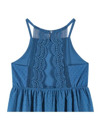 Big Girls Toddler/Child Blue Swiss Dot Dress