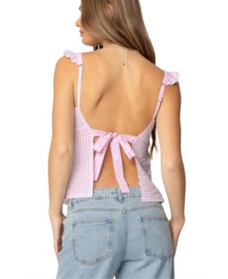 Women's Jenson Backless Gingham Top
