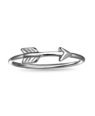 Minimalist Simple .925 Sterling Silver Midi Knuckle Thin 1MM Band Stackable Cupids Love Arrow Ring