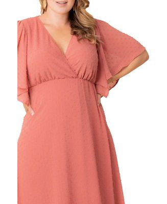 Plus Size Carmella Flutter Sleeve Gown