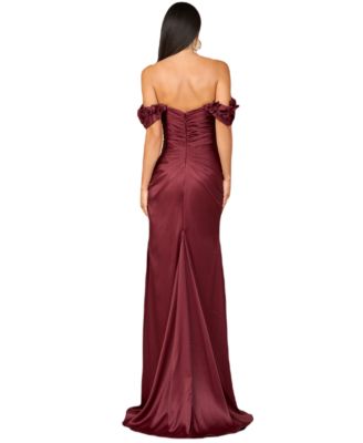 Women's Off Shoulder Crepe Gown
