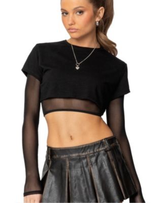 Edikted Women's Rella Layered Long Sleeve T Shirt - Macy's