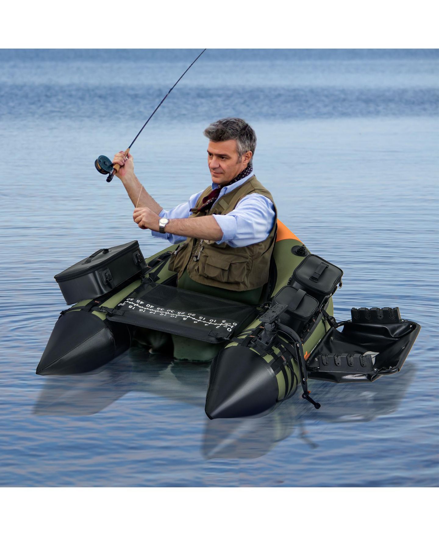 Детская игрушка HONGGE Portable Fishing Boat with Rod Holders and 3 Storage Box Seats, цвет: Зелёный — фото 4