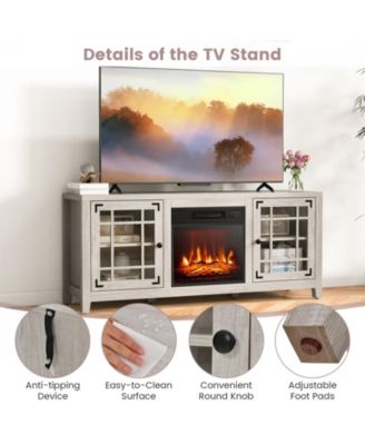 58 Inch Fireplace TV Stand with Adjustable Shelves for TVs up to 65 Inch