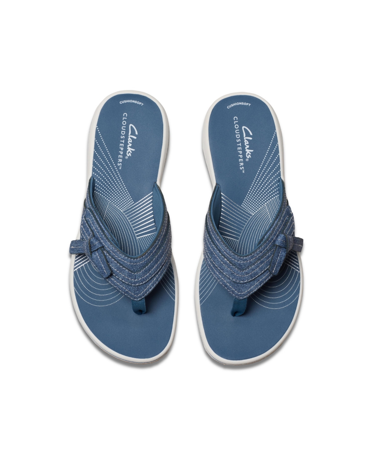 Clarks Women's Cloudsteppers Breeze Dalia Rip Tape Sandals In Dark Denim Synthetic