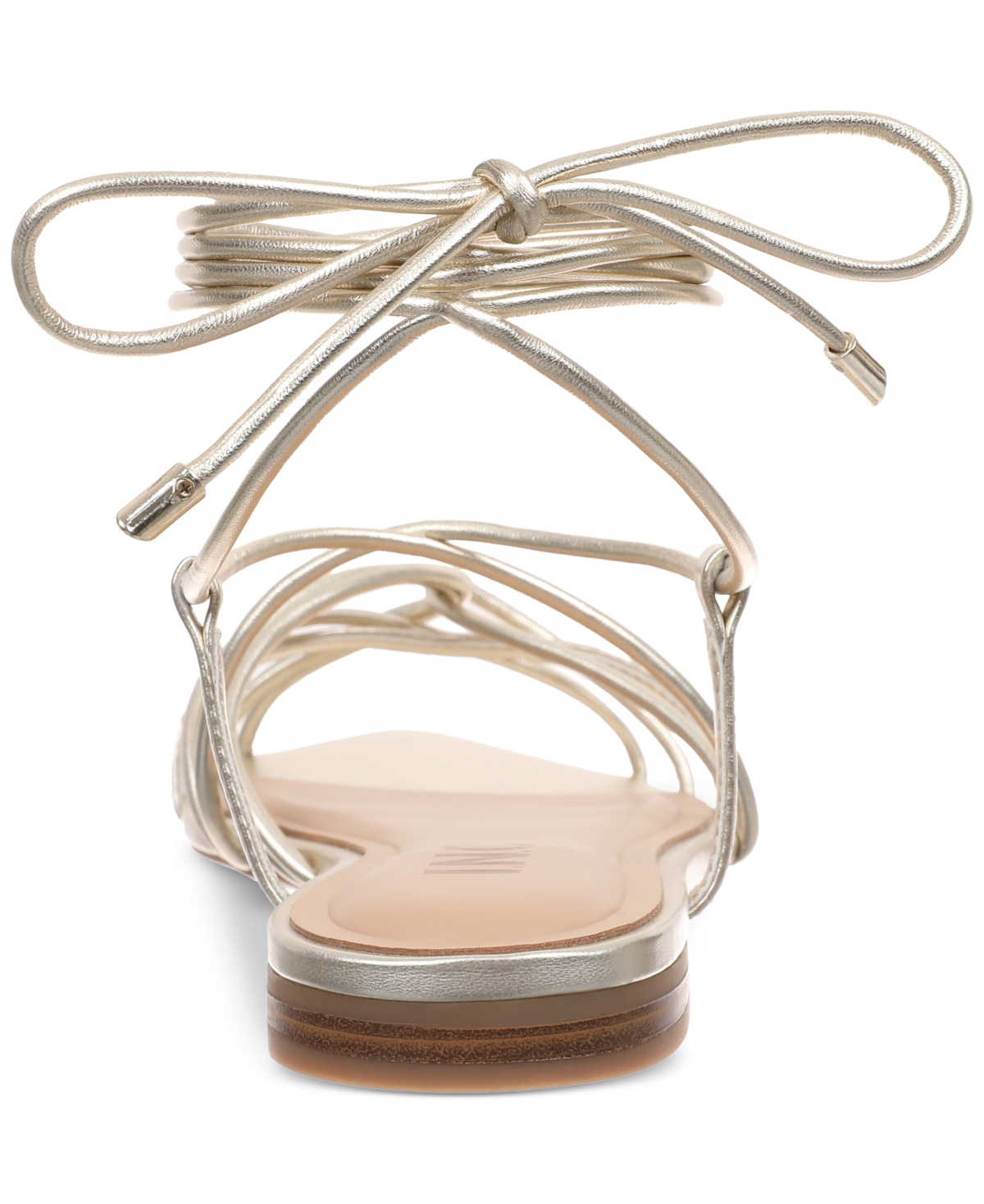Inc International Concepts Women's Kharmaa Lace-up Flat Sandals, Exclusively At Macy's In Gold Smooth